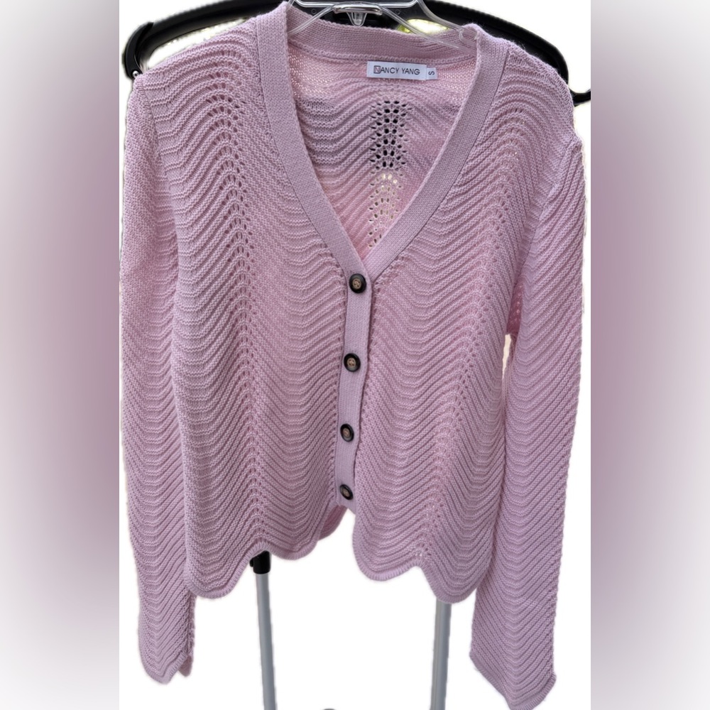 Nancy Yang Light Pink Women's Cardigan View 2